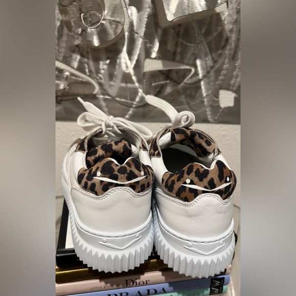 NWOT Voile Blanche Lipari Sneakers- Leather- White w/ Leopard Print - Picture 8 of 16